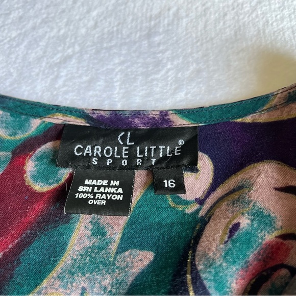 Women’s Sz 16 Vintage Paisley Print Blouse Button Up V-Neck - Picture 5 of 14